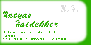 matyas haidekker business card